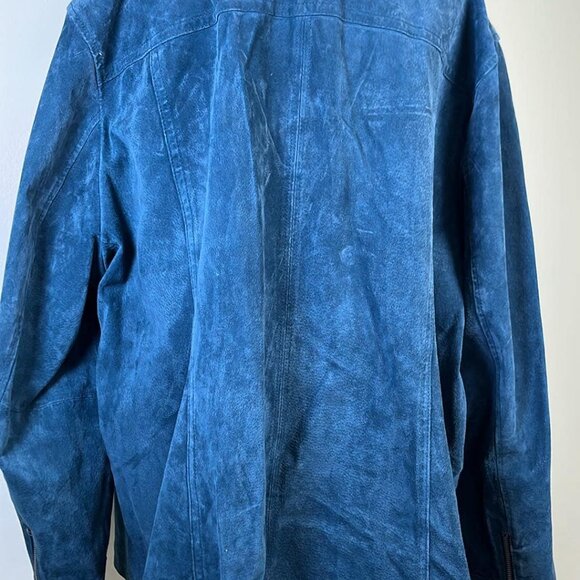 Dennis Basso Vintage Teal Suede Moto Jacket Plus Size3X Hipster Biker Style  For - Picture 8 of 8